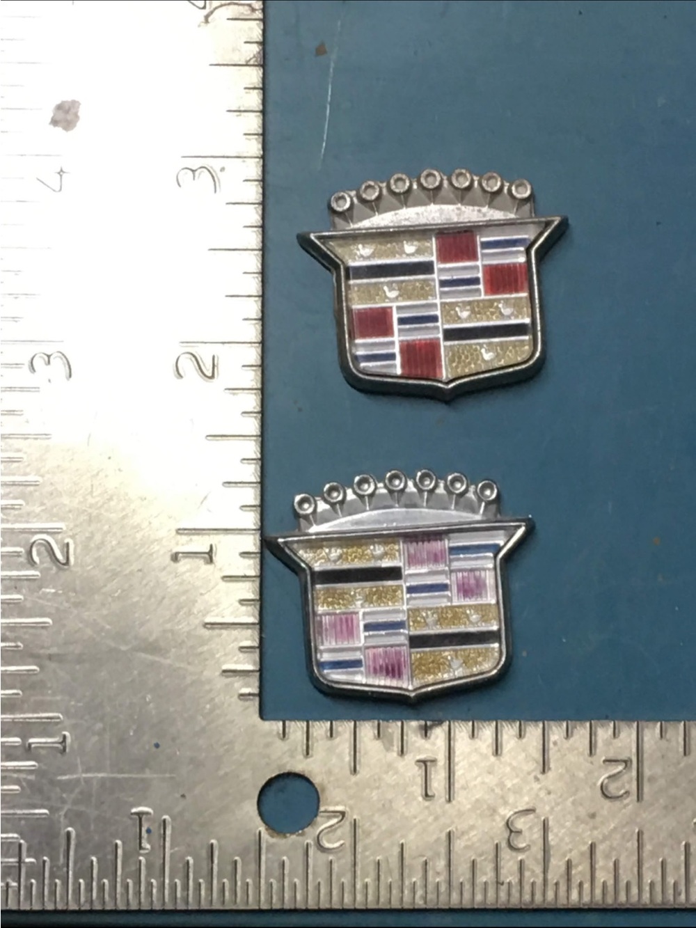Cadillac Crest Enamel Pin Pair (includes wreathes)